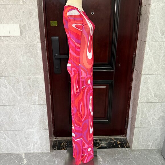 PUCCI Marmo printed mesh maxi dress - Picture 3 of 10